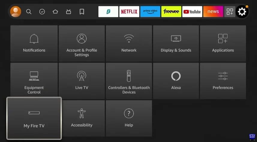my fire tv option in setting