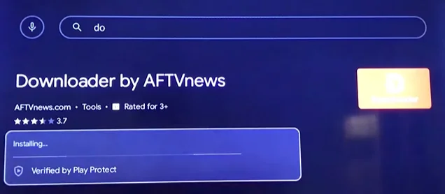installing start of downloader code screenshot