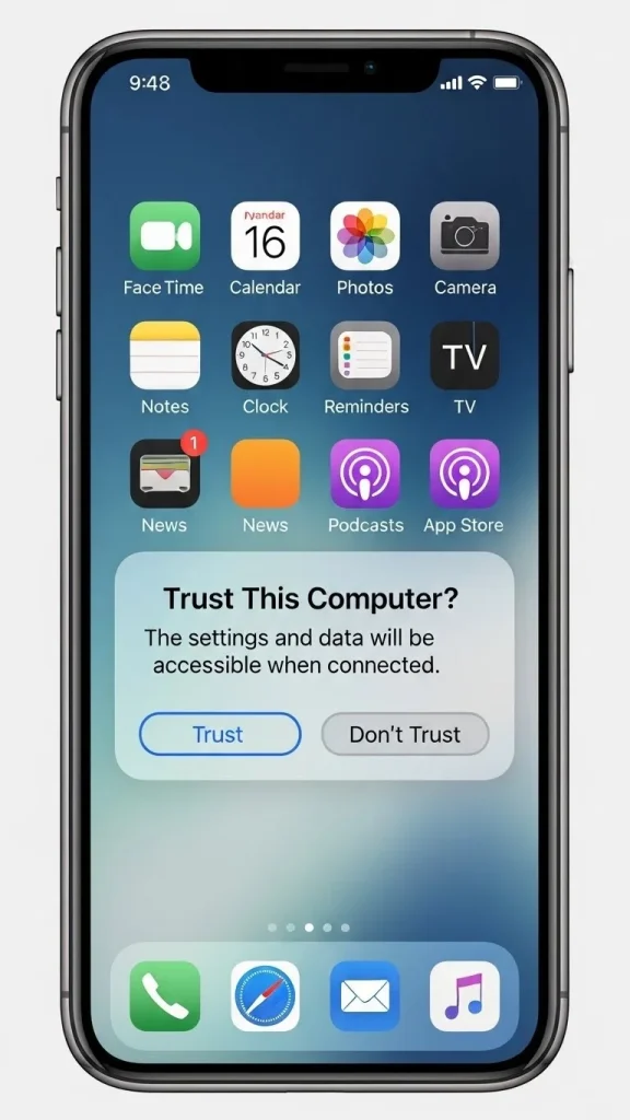 pop up message trust this computer after installing alt server